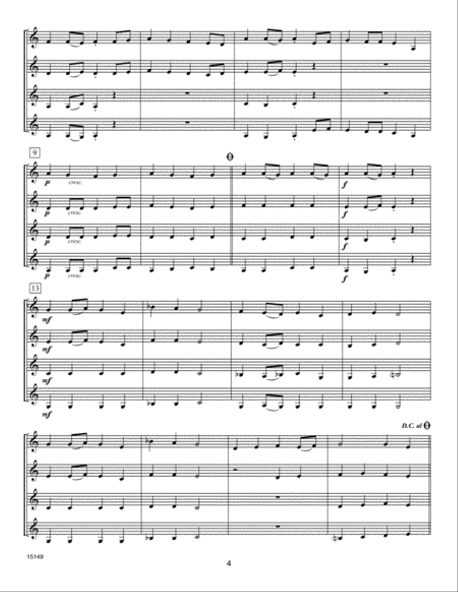 Musical Postcards (10 Clarinet Quartets From Around The World) - Full Score Clarinet scores gallery preview page 3