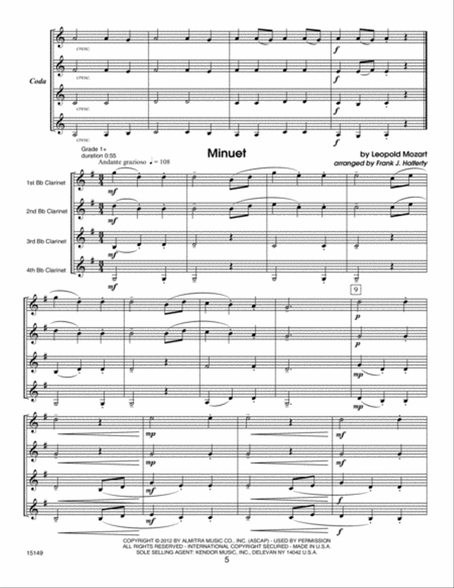Musical Postcards (10 Clarinet Quartets From Around The World) - Full Score Clarinet scores gallery preview page 4