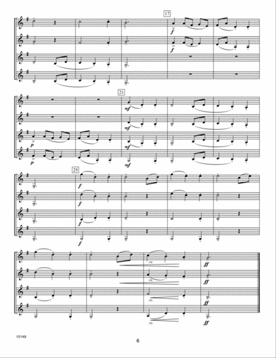 Musical Postcards (10 Clarinet Quartets From Around The World) - Full Score Clarinet scores gallery preview page 5