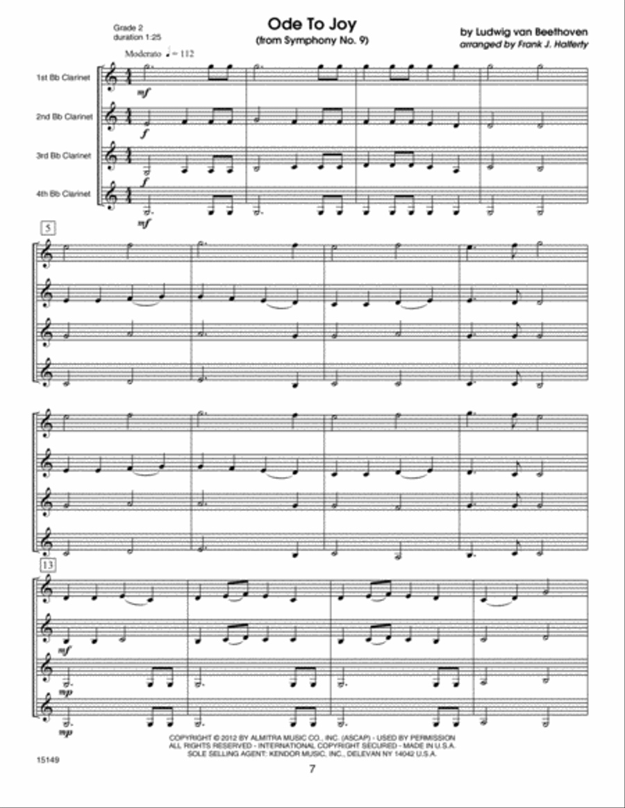 Musical Postcards (10 Clarinet Quartets From Around The World) - Full Score Clarinet scores gallery preview page 6
