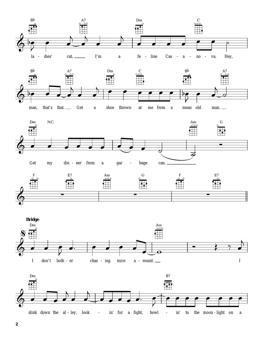 Stray Cat Strut Stray Cat Strut Ukulele scores gallery preview page 2
