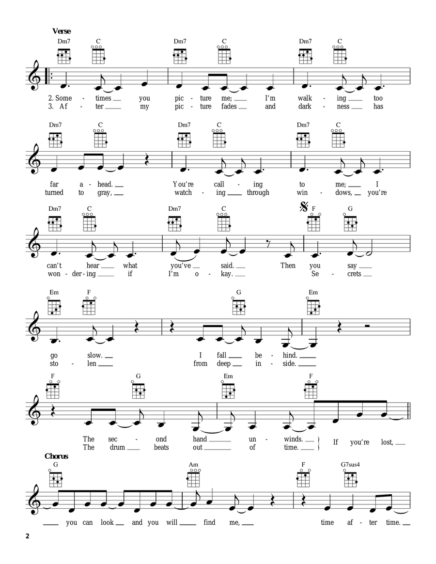 Time After Time Time After Time Ukulele scores gallery preview page 2