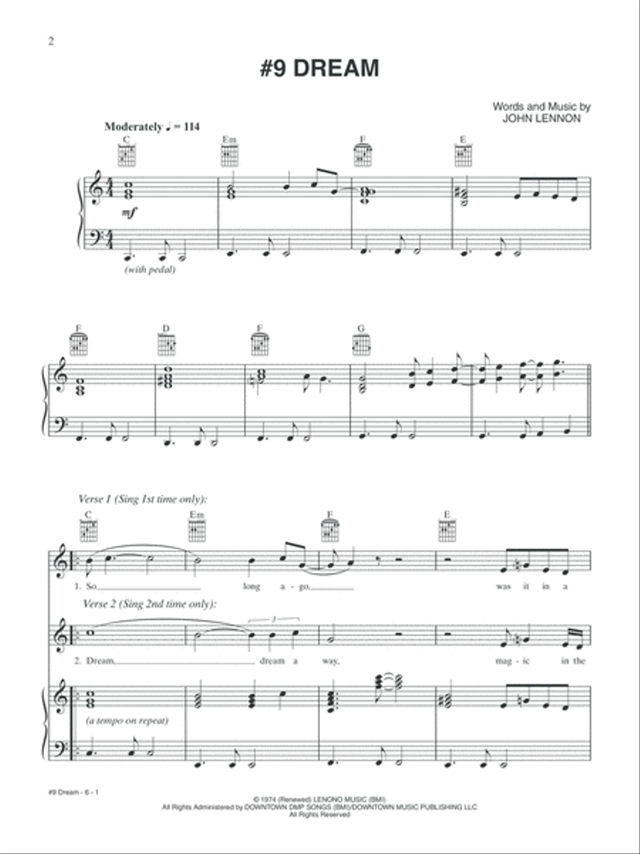John Lennon -- Sheet Music Anthology Piano, Vocal, Guitar scores gallery preview page 4