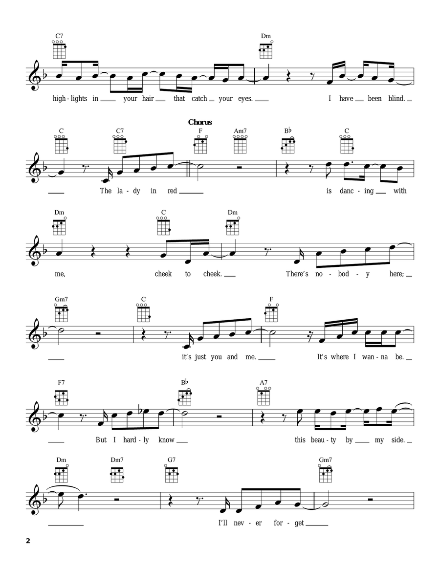 The Lady In Red The Lady In Red Ukulele scores gallery preview page 2