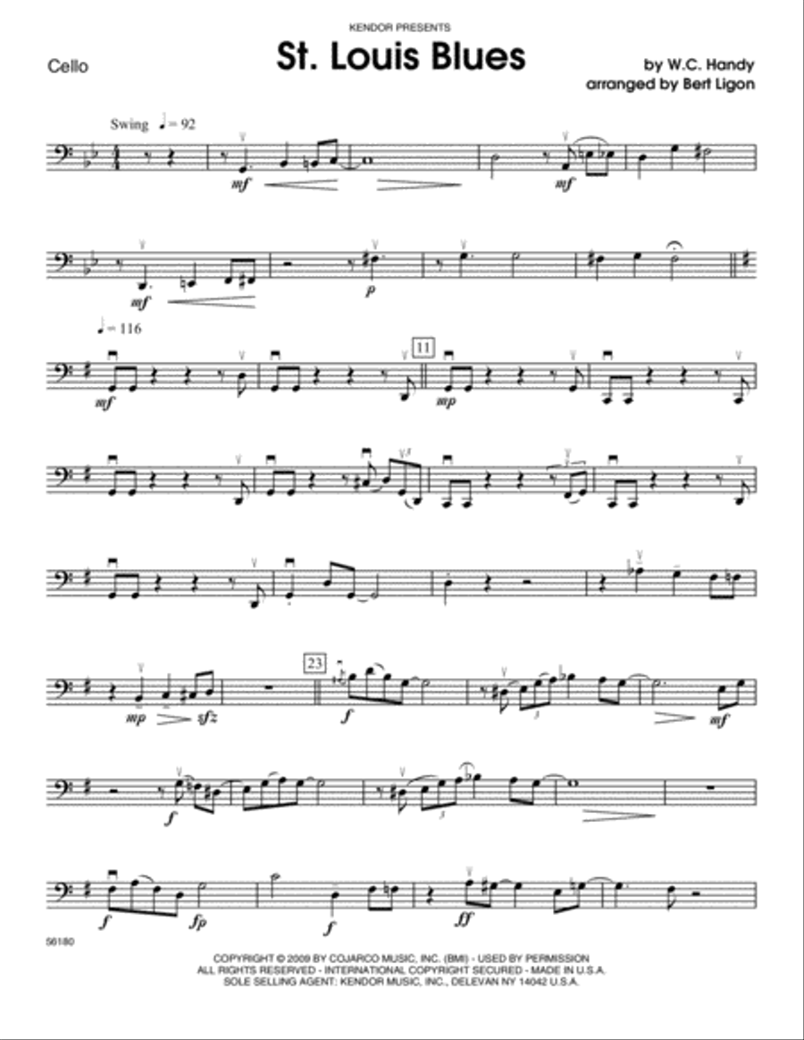 St. Louis Blues - Cello Orchestra scores gallery preview page 1