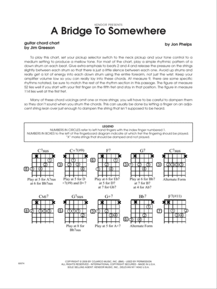 Bridge To Somewhere, A - Guitar Chord Chart Electric Guitar scores gallery preview page 1
