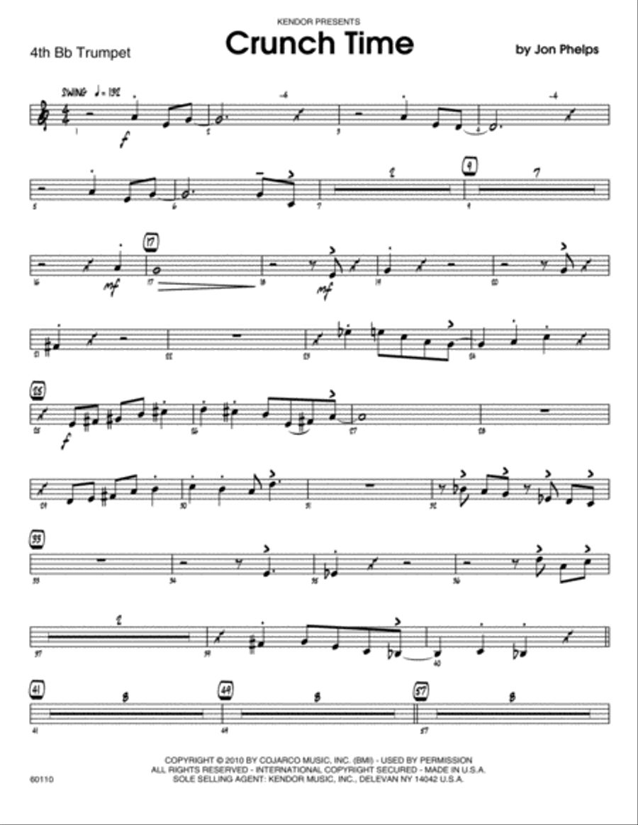 Crunch Time - 4th Bb Trumpet Jazz Ensemble scores gallery preview page 1
