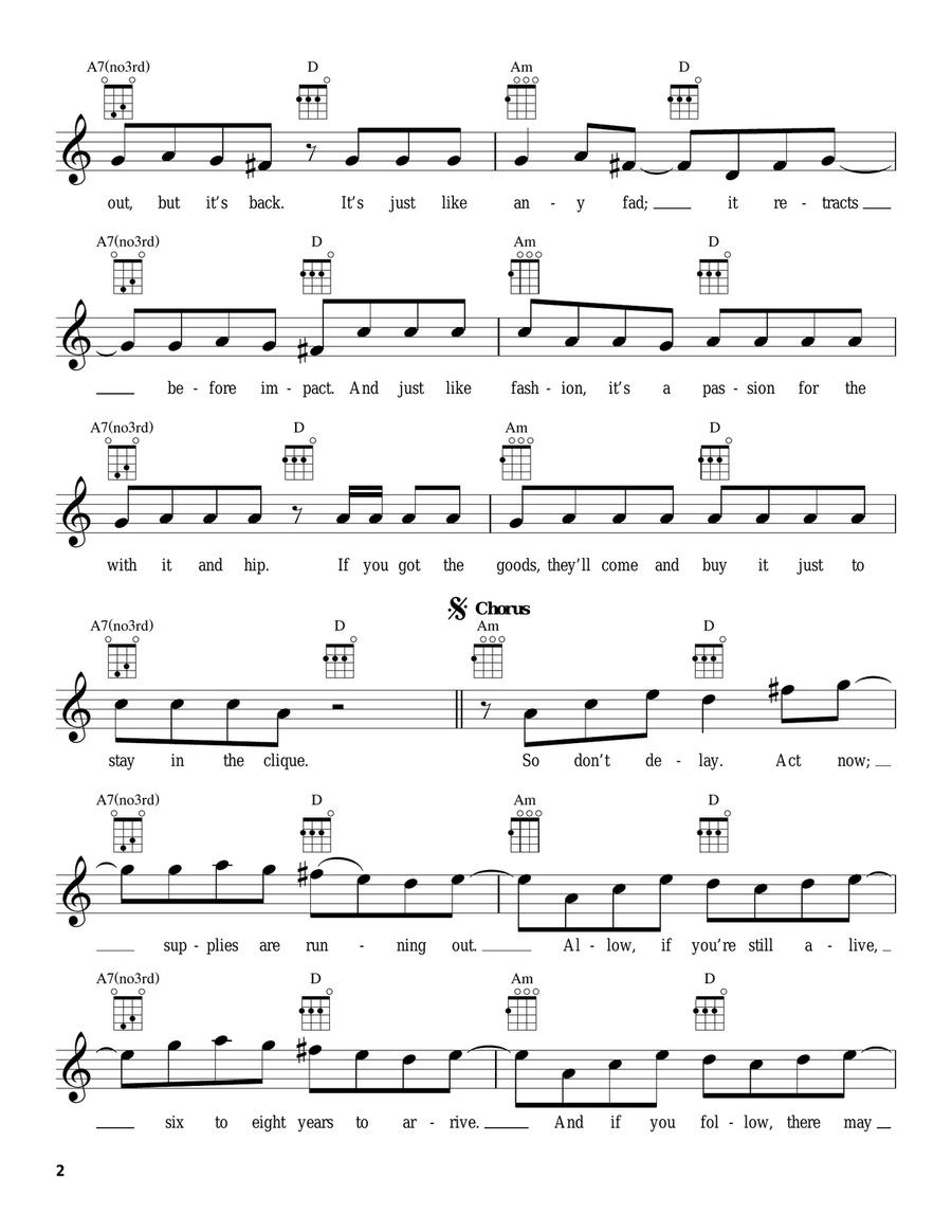 Walkin' On The Sun Walkin' On The Sun Ukulele scores gallery preview page 2