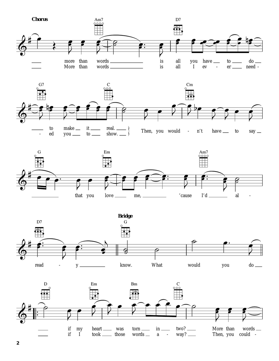 More Than Words More Than Words Ukulele scores gallery preview page 2