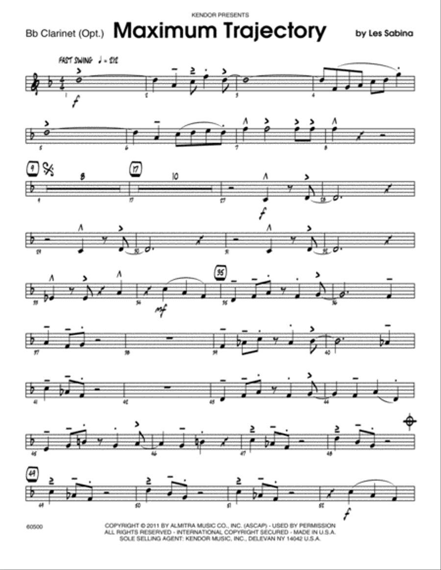 Maximum Trajectory - Bb Clarinet B-Flat Clarinet scores gallery preview page 1