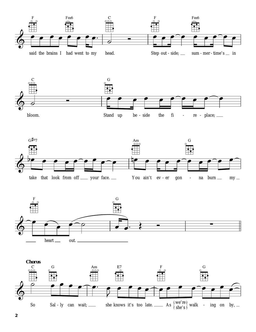 Don't Look Back In Anger Don't Look Back In Anger Ukulele scores gallery preview page 2