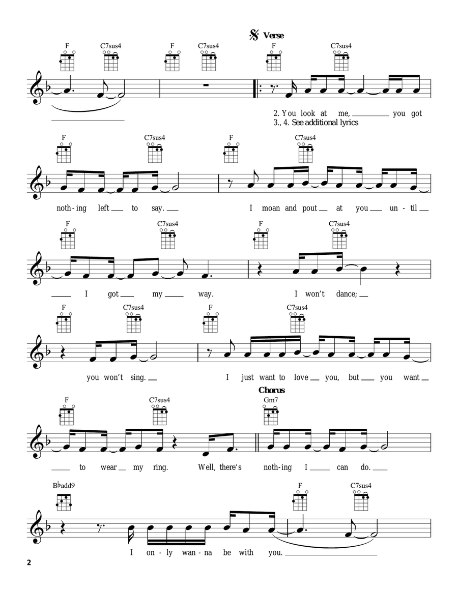 Only Wanna Be With You Only Wanna Be With You Ukulele scores gallery preview page 2