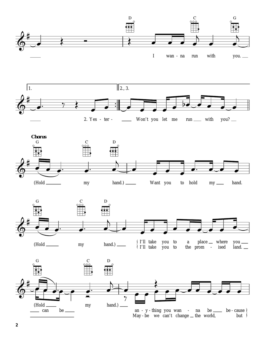Hold My Hand Hold My Hand Ukulele scores gallery preview page 2
