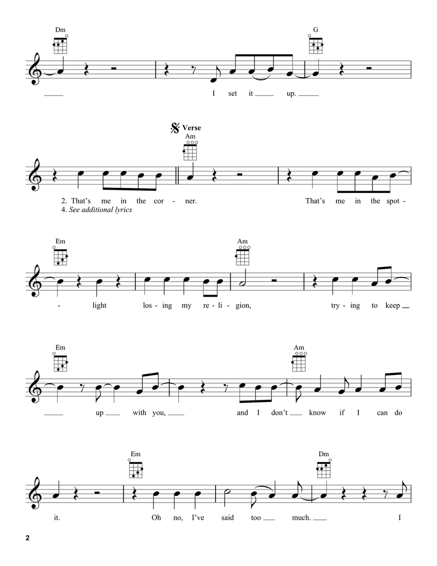 Losing My Religion Losing My Religion Ukulele scores gallery preview page 2