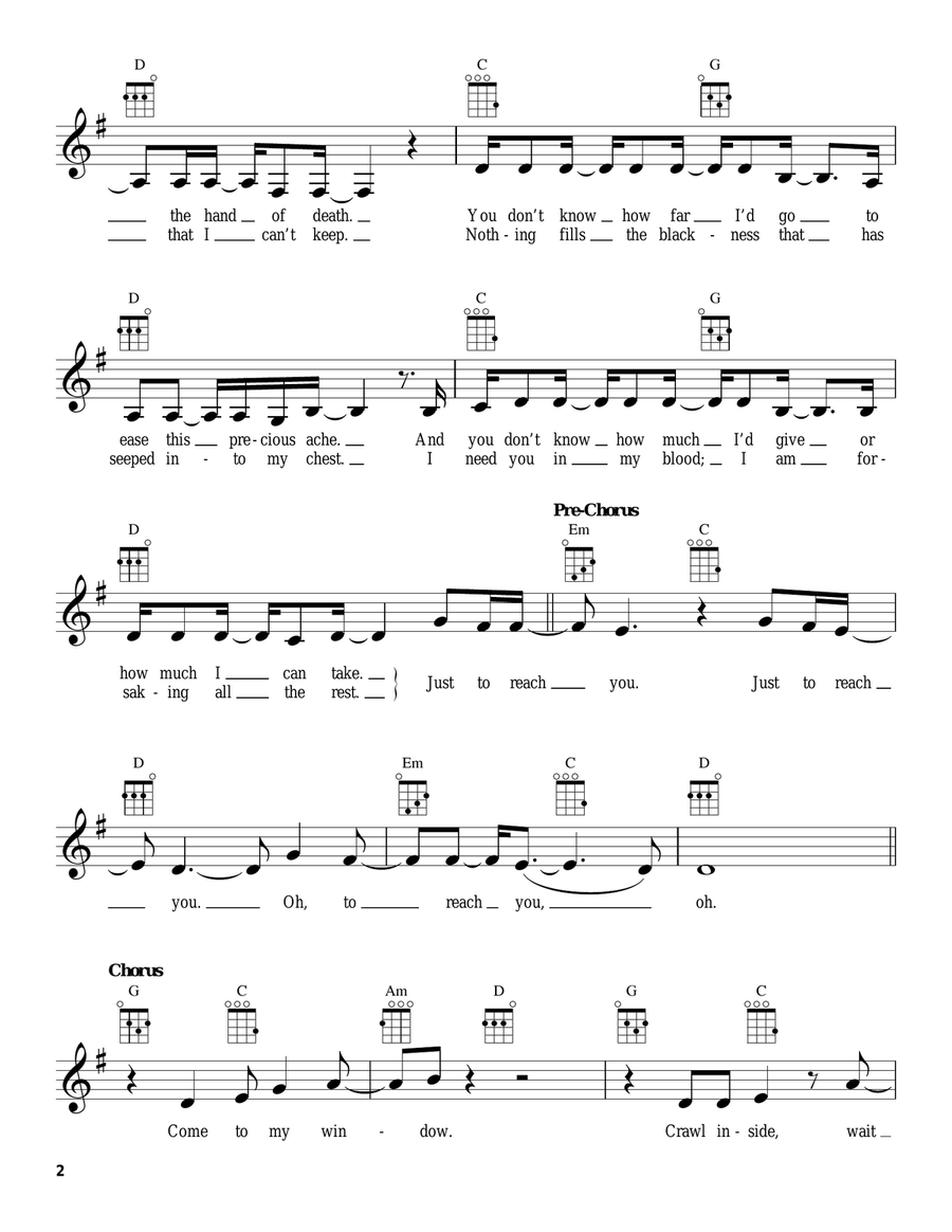 Come To My Window Come To My Window Ukulele scores gallery preview page 2