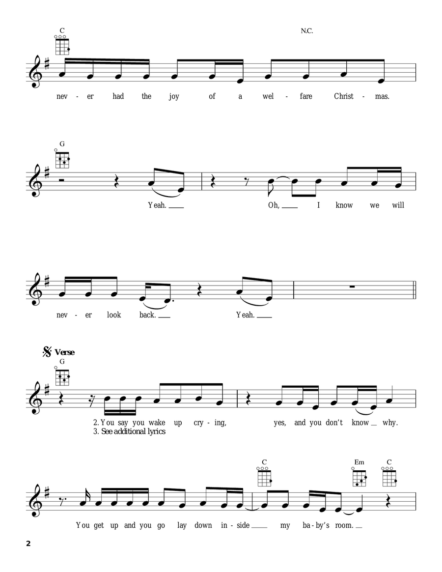 I Will Buy You A New Life Ukulele scores gallery preview page 2