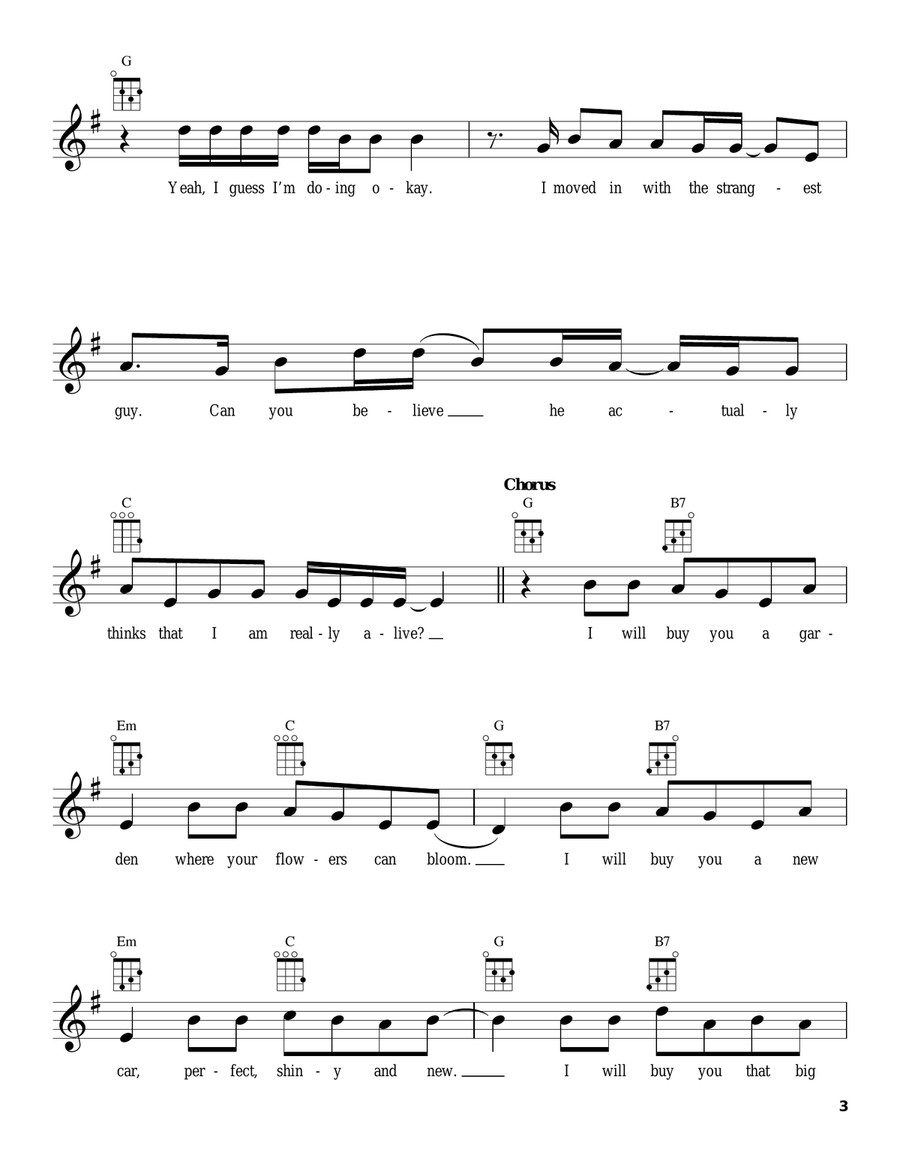 I Will Buy You A New Life Ukulele scores gallery preview page 3