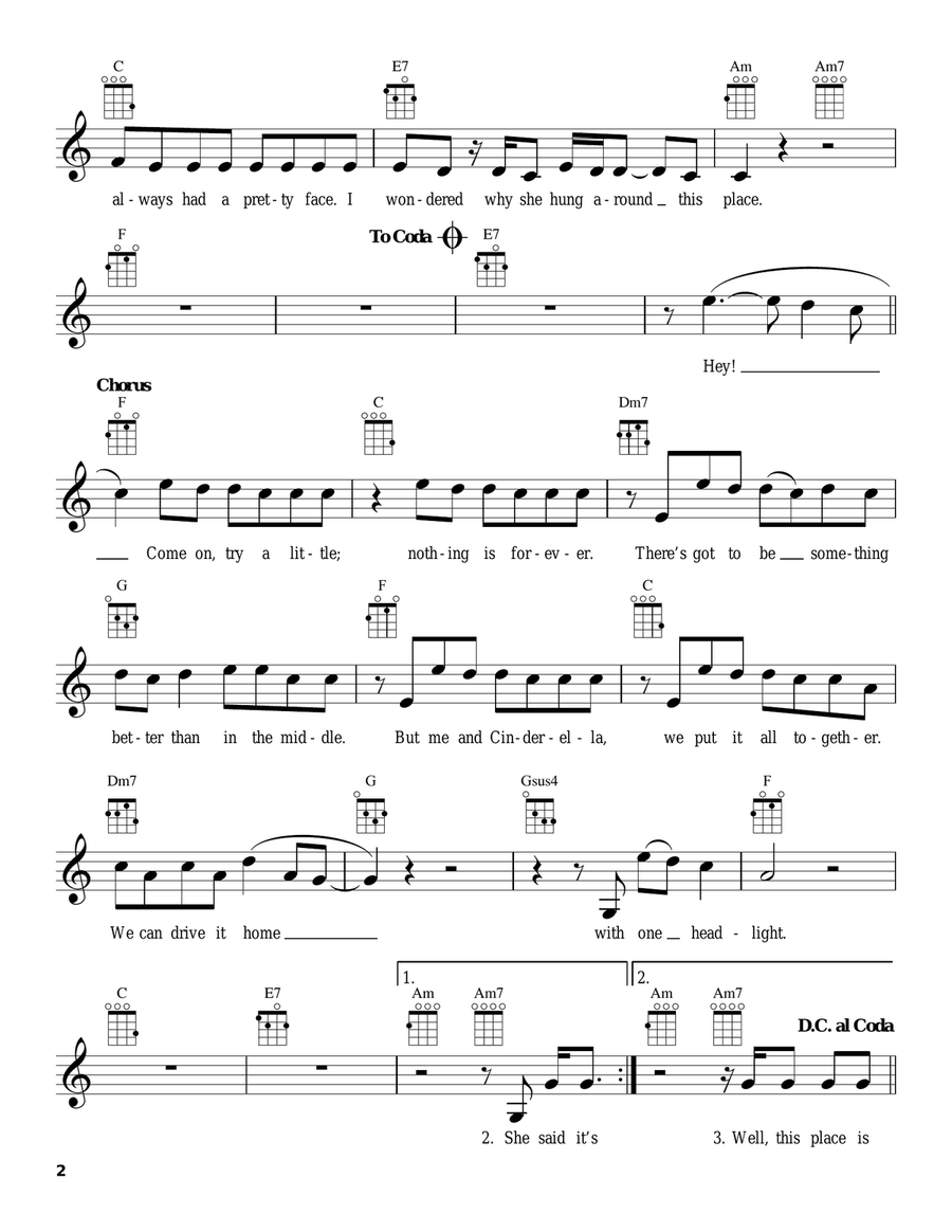 One Headlight One Headlight Ukulele scores gallery preview page 2