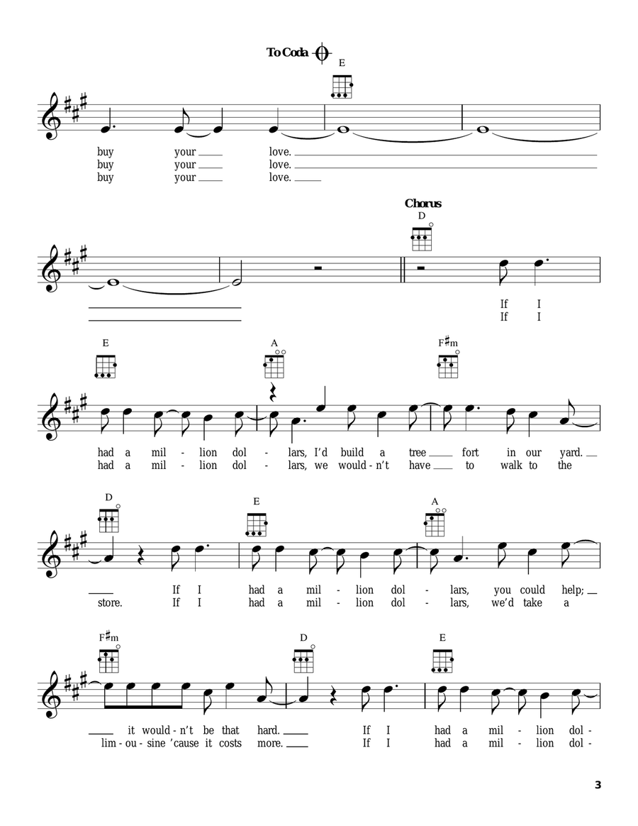 If I Had $1,000,000 If I Had $1,000,000 Ukulele scores gallery preview page 3