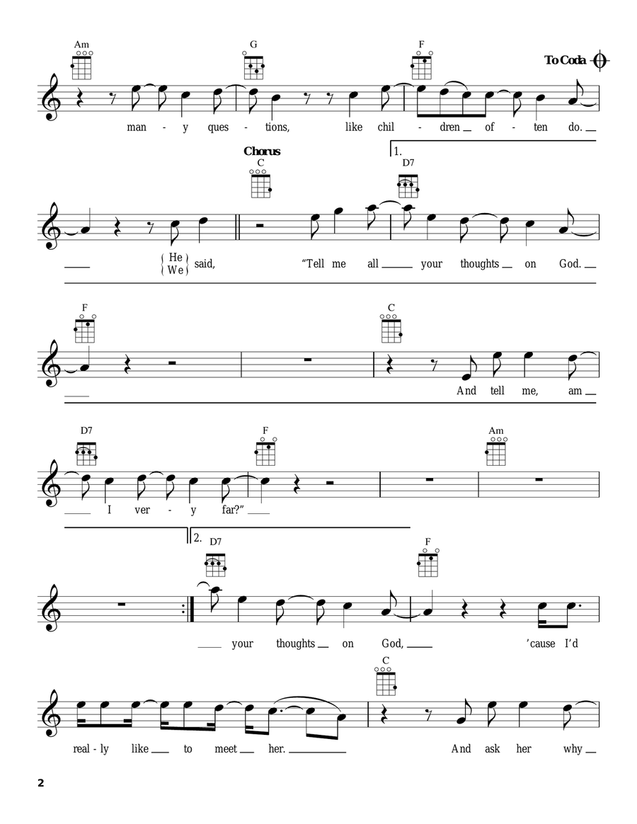 Counting Blue Cars Counting Blue Cars Ukulele scores gallery preview page 2