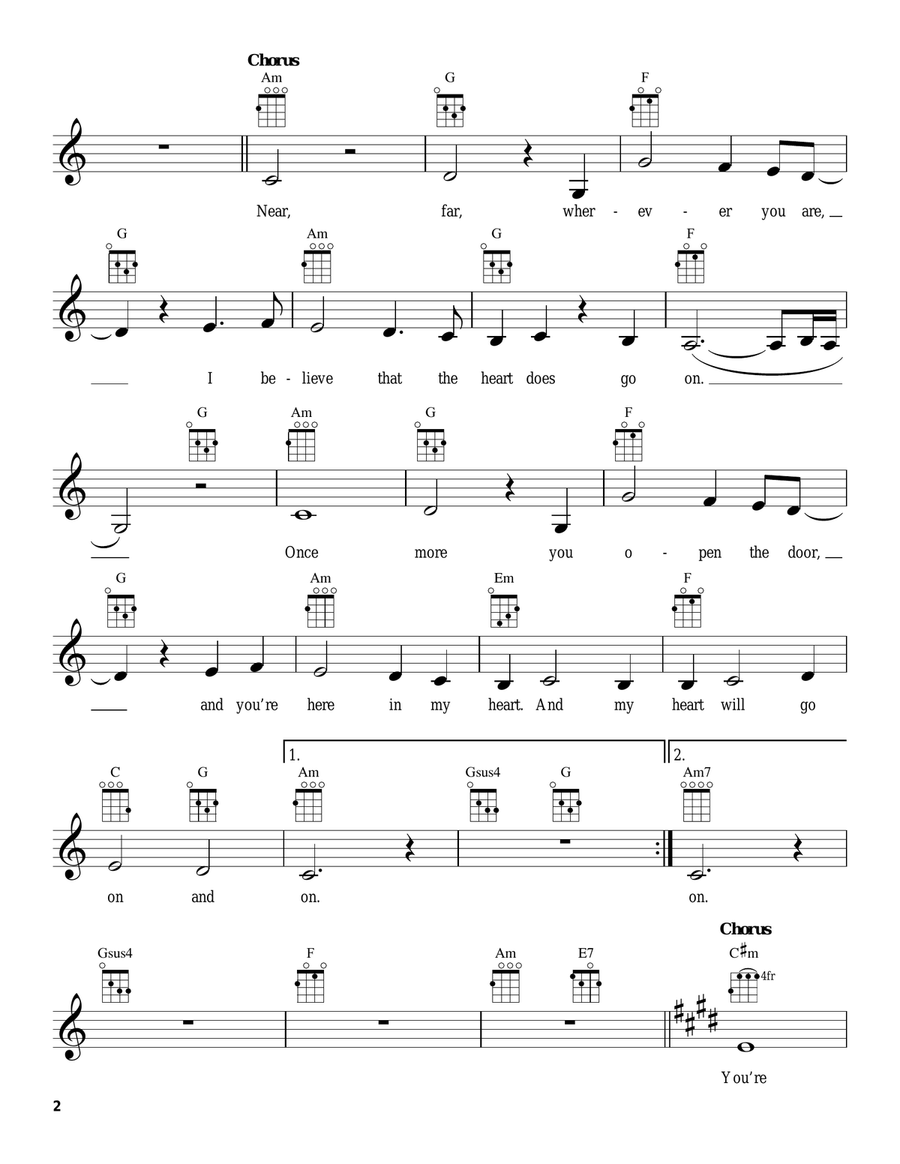 My Heart Will Go On (Love Theme From 'Titanic') Ukulele scores gallery preview page 2