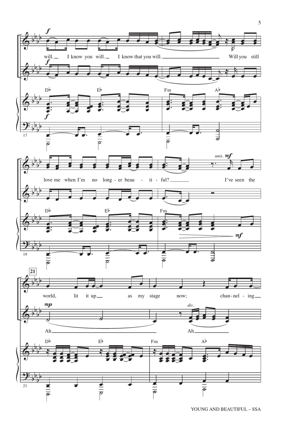 Young And Beautiful Young And Beautiful SSA scores gallery preview page 4