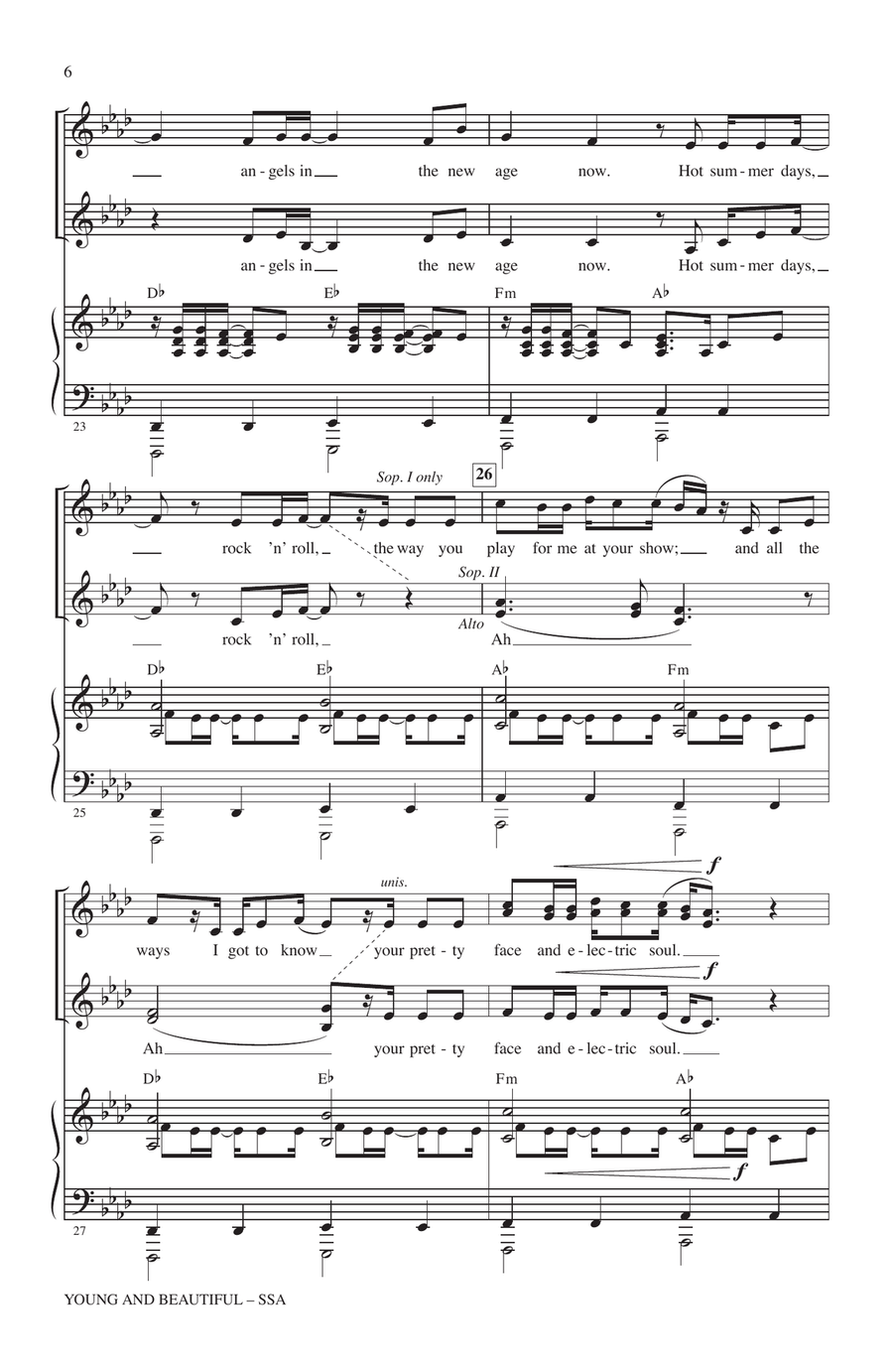 Young And Beautiful Young And Beautiful SSA scores gallery preview page 5