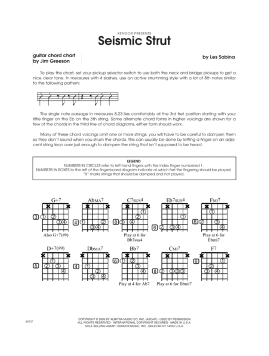 Seismic Strut - Guitar Chord Chart Electric Guitar scores gallery preview page 1
