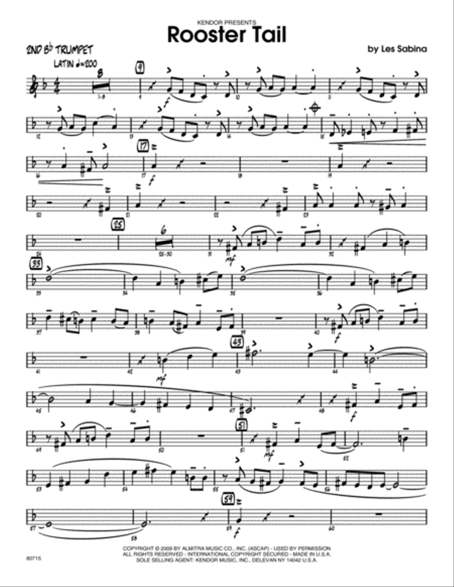 Rooster Tail - 2nd Bb Trumpet Jazz Ensemble scores gallery preview page 1