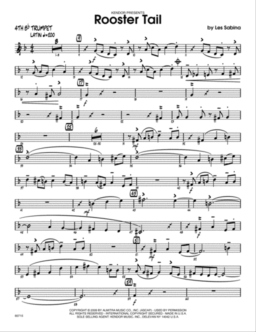 Rooster Tail - 4th Bb Trumpet Jazz Ensemble scores gallery preview page 1