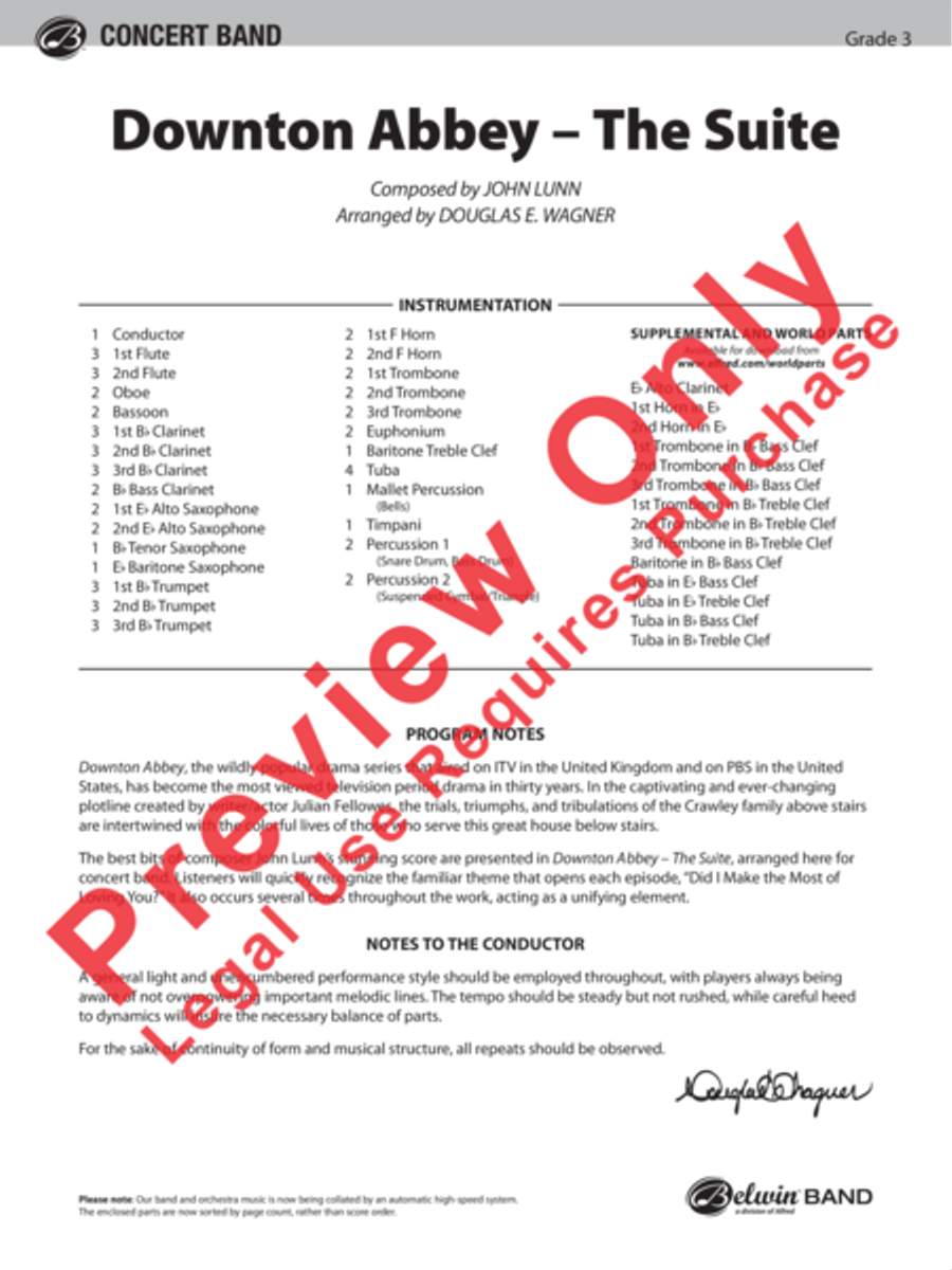 Downton Abbey -- The Suite Concert Band scores gallery preview page 2