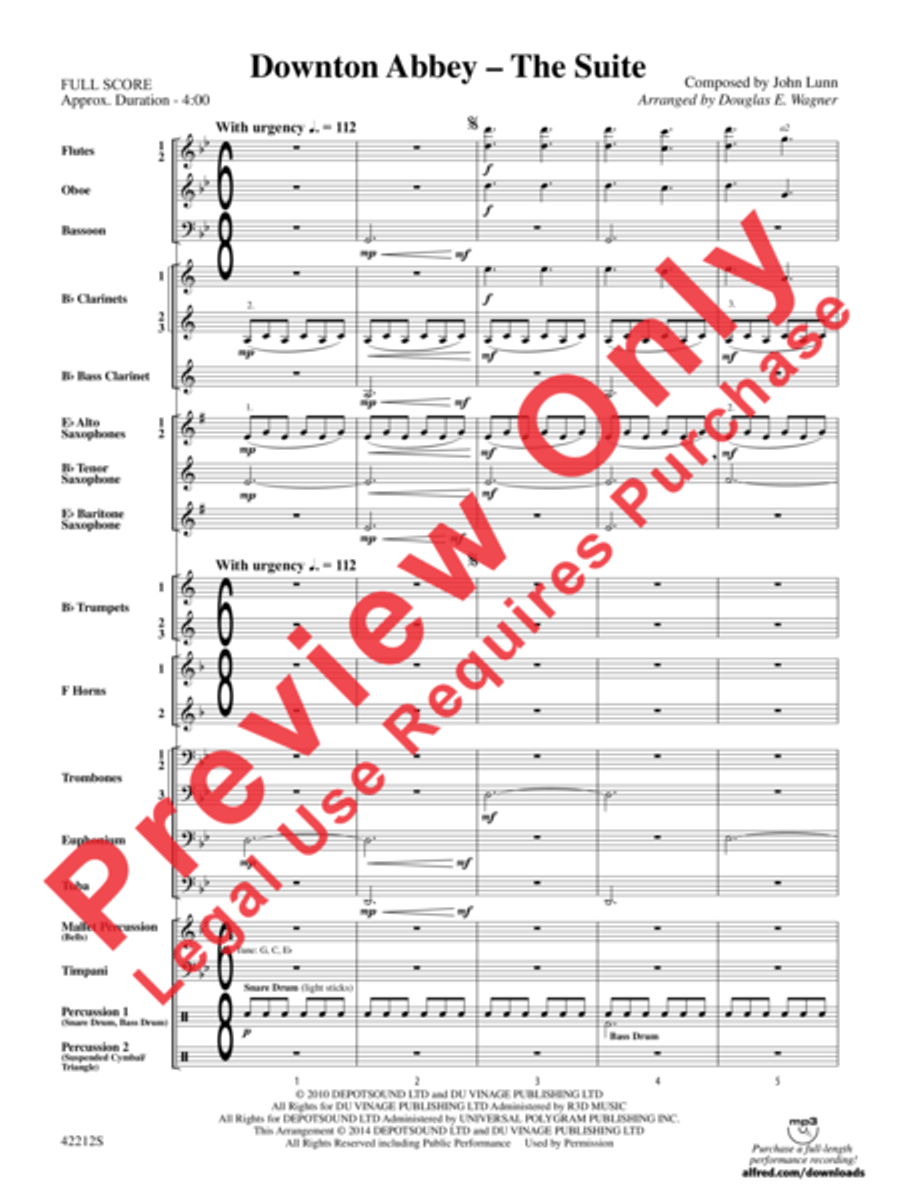Downton Abbey -- The Suite Concert Band scores gallery preview page 3