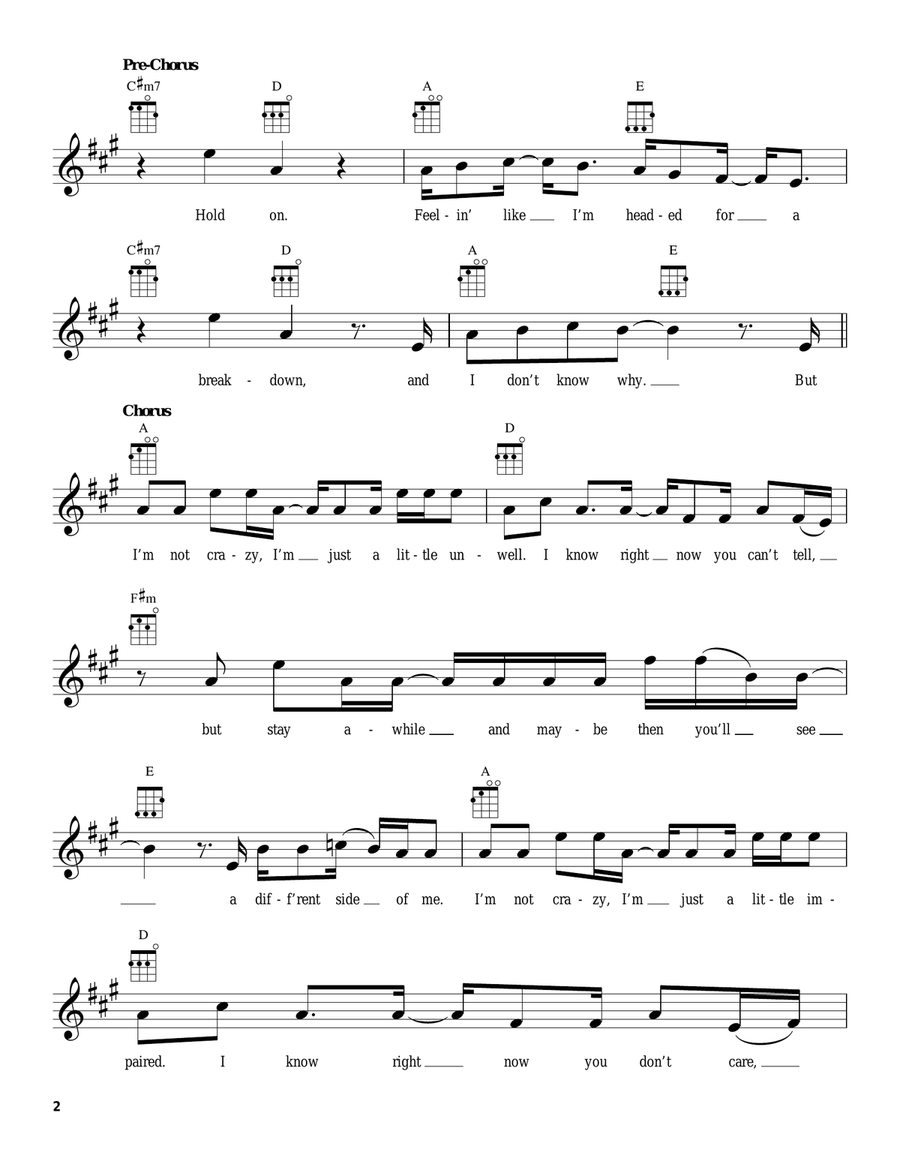 Unwell Unwell Ukulele scores gallery preview page 2