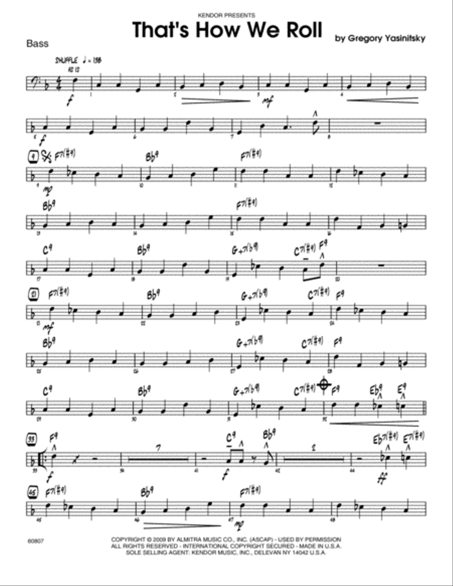 That's How We Roll - Bass Jazz Ensemble scores gallery preview page 1