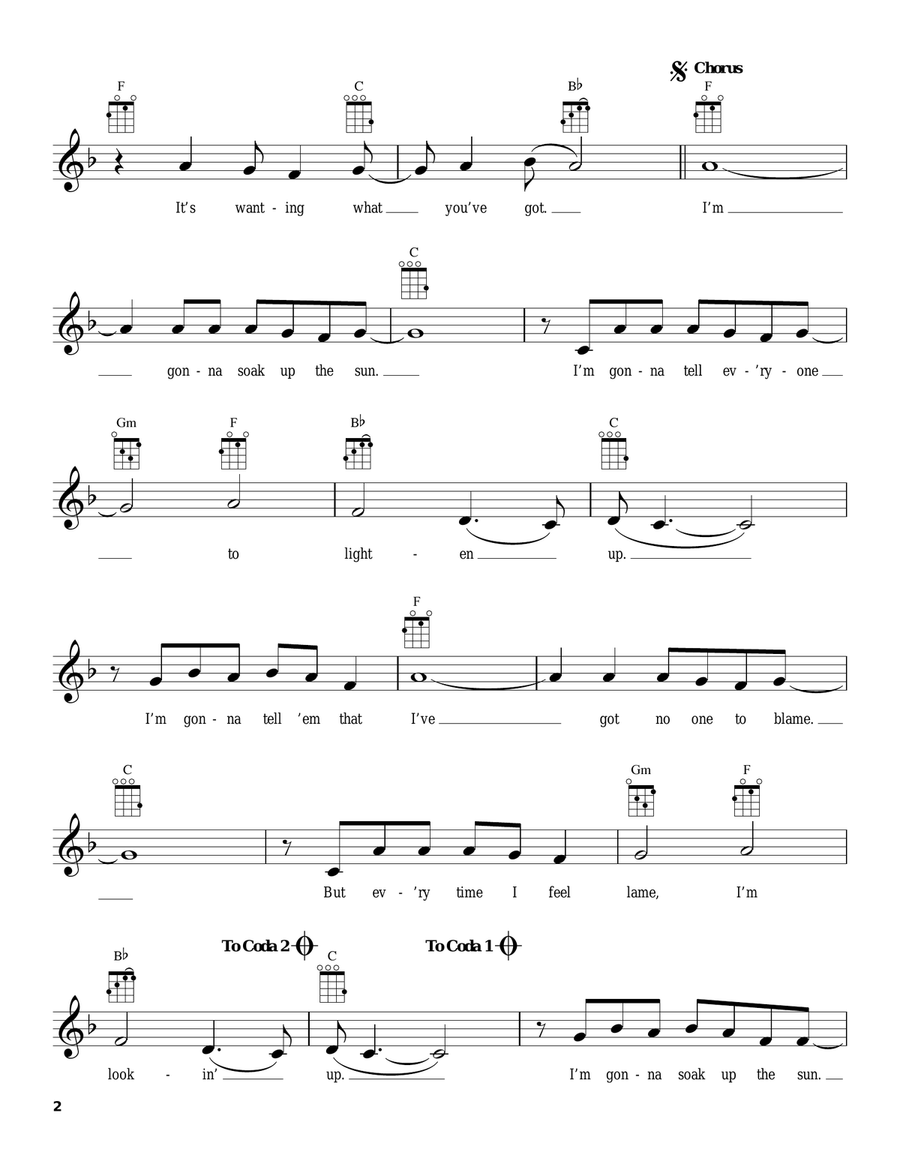 Soak Up The Sun Soak Up The Sun Ukulele scores gallery preview page 2