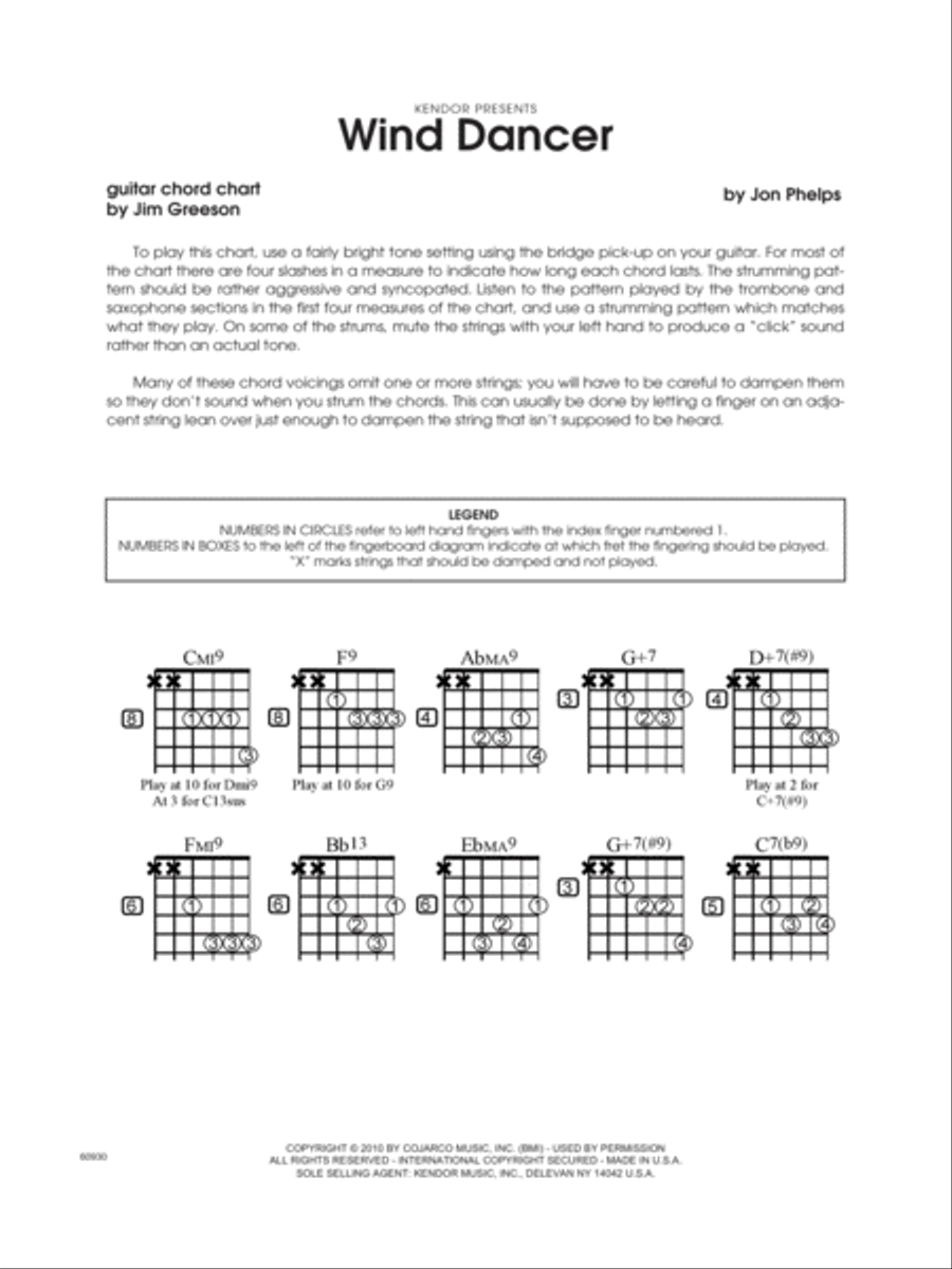 Wind Dancer - Guitar Chord Chart Electric Guitar scores gallery preview page 1