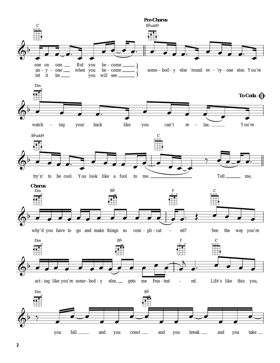 Complicated Complicated Ukulele scores gallery preview page 2