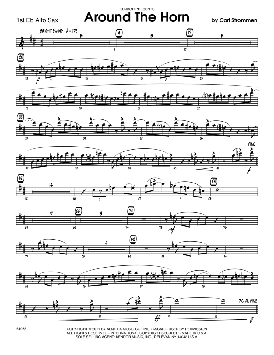 Around The Horn - Alto Sax 1 Jazz Ensemble scores gallery preview page 1