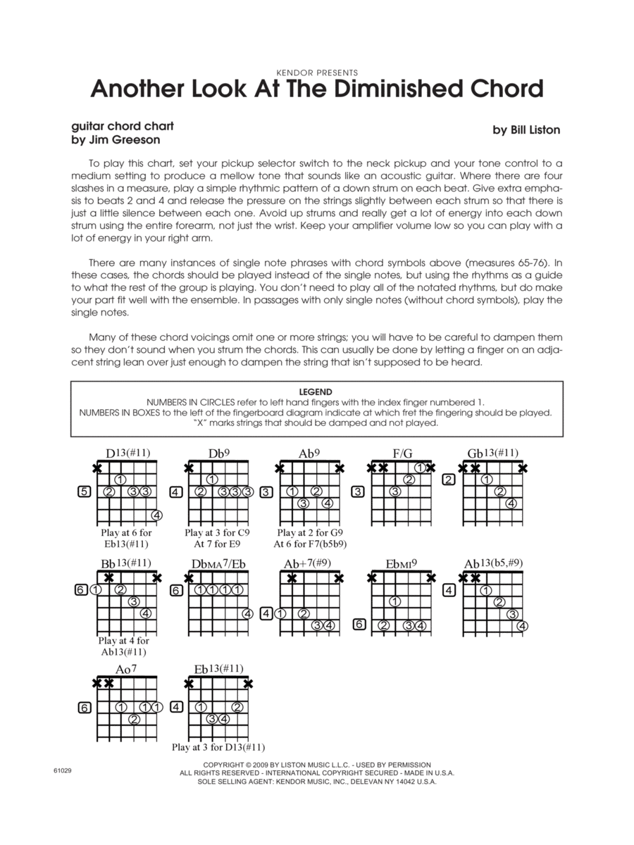 Another Look At The Diminished Chord - Guitar Chord Chart Electric Guitar scores gallery preview page 1
