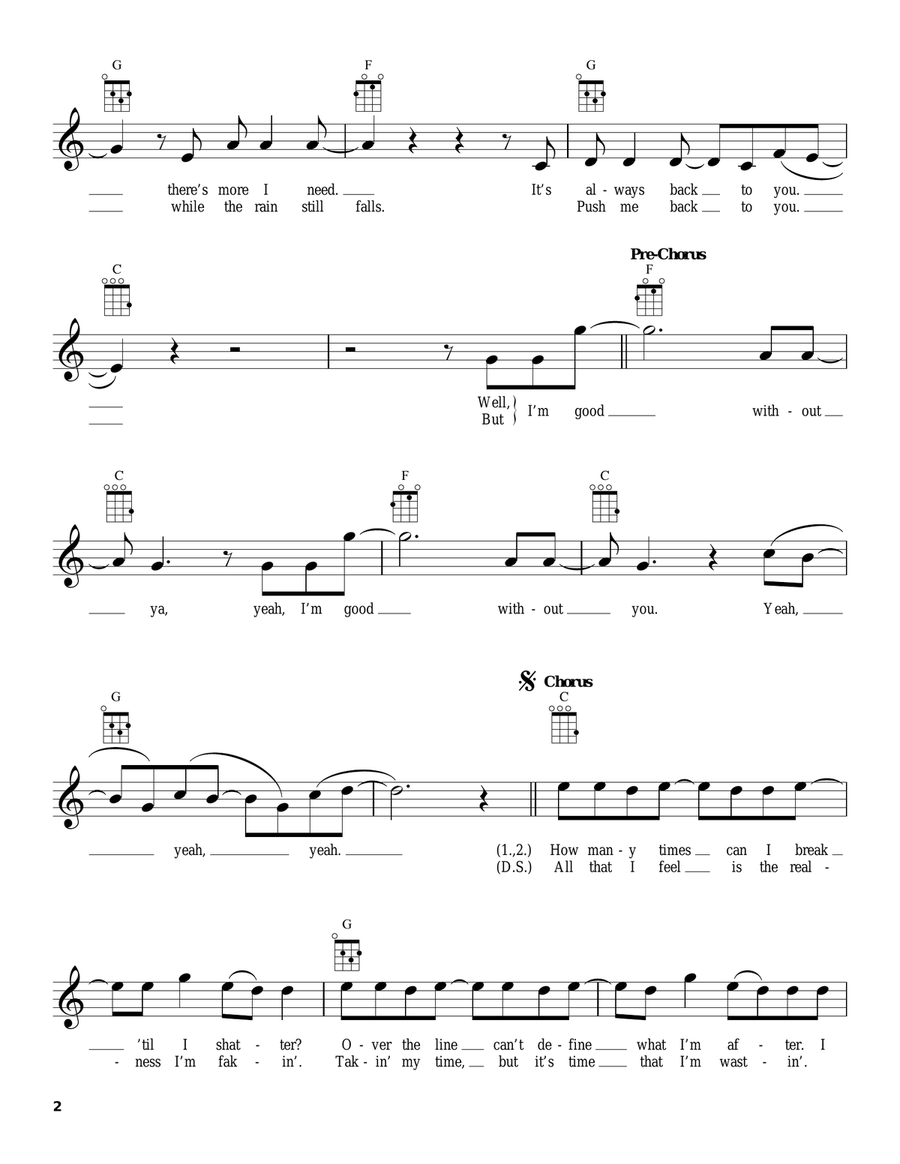 Shattered (Turn The Car Around) Ukulele scores gallery preview page 2