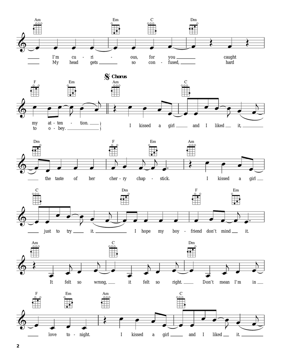 I Kissed A Girl I Kissed A Girl Ukulele scores gallery preview page 2