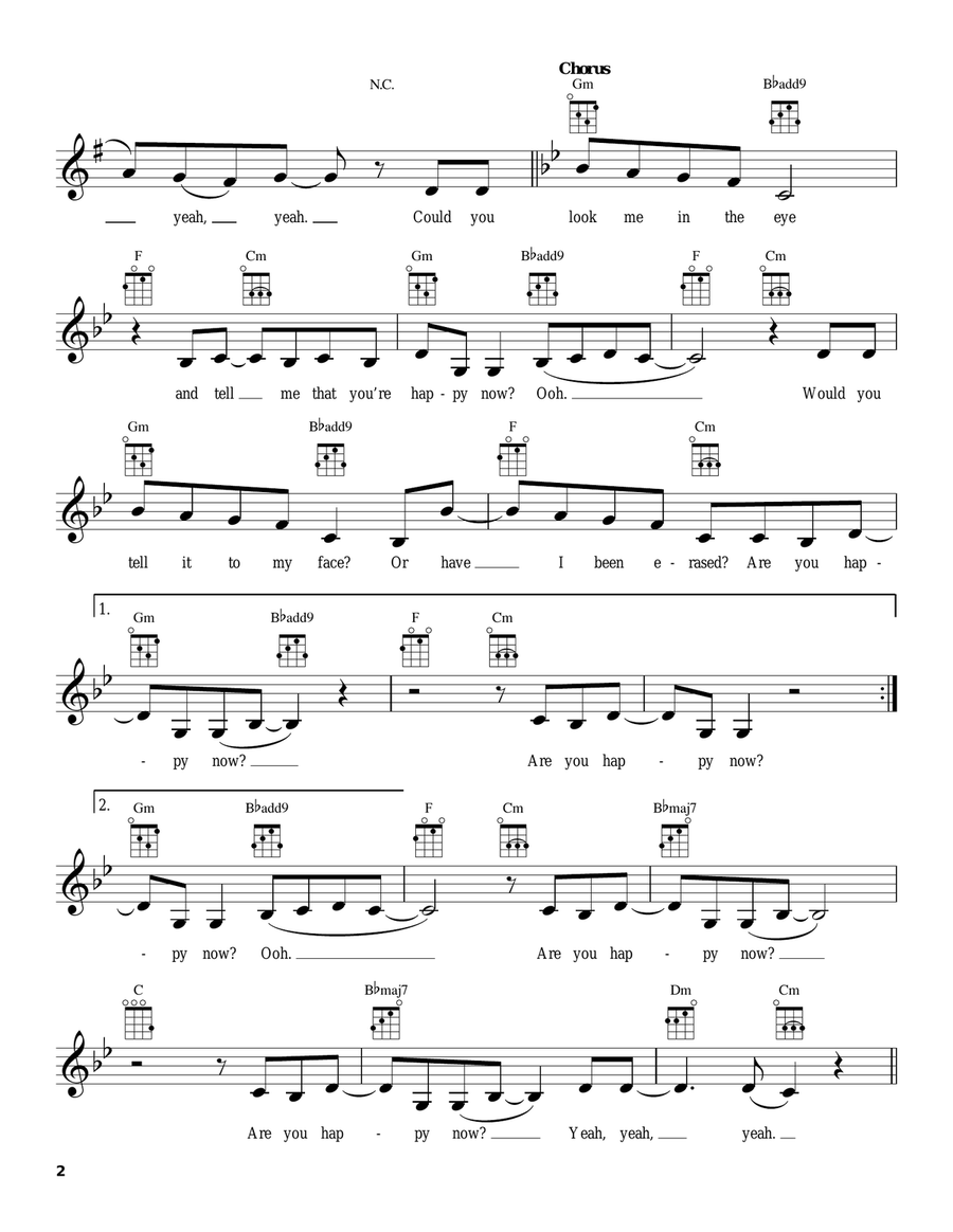 Are You Happy Now? Are You Happy Now? Ukulele scores gallery preview page 2