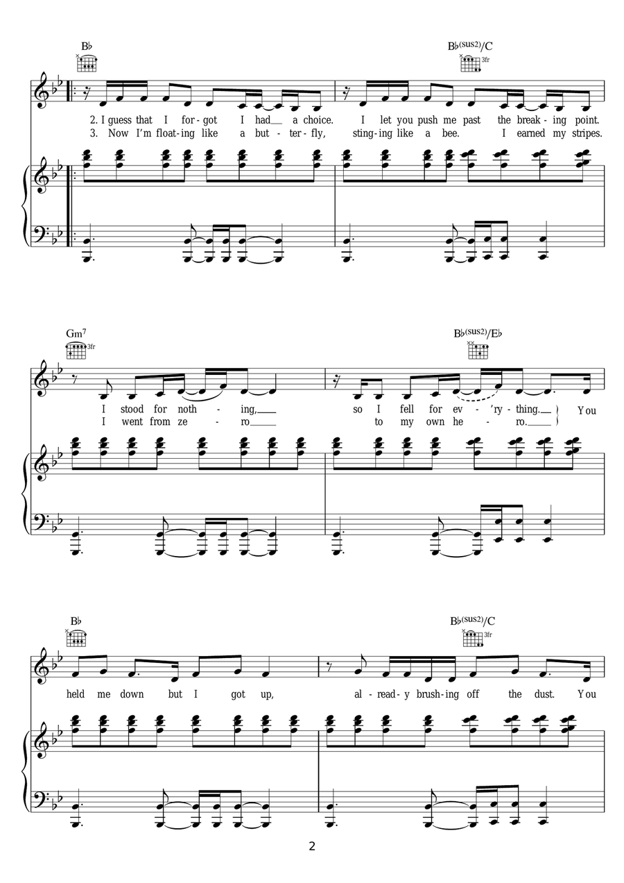 Roar Roar Piano, Vocal, Guitar scores gallery preview page 2