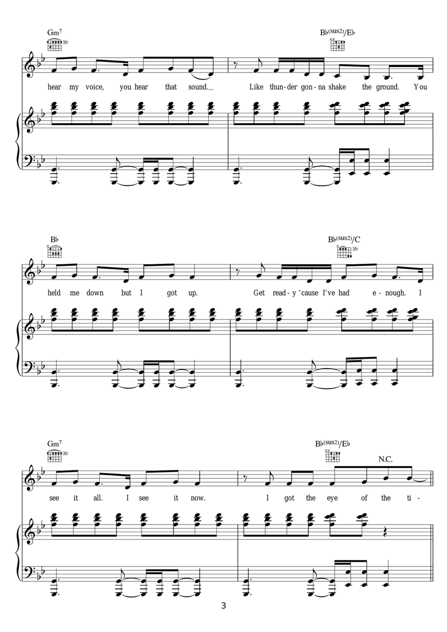 Roar Roar Piano, Vocal, Guitar scores gallery preview page 3
