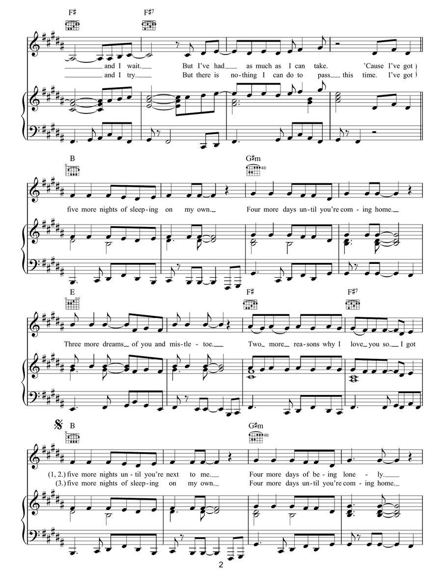 One More Sleep One More Sleep Piano, Vocal, Guitar scores gallery preview page 2