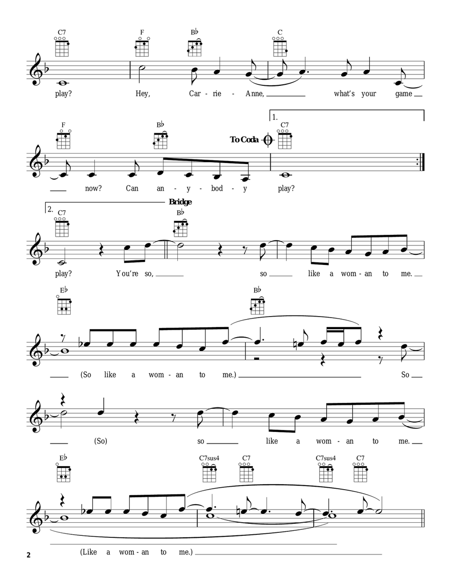 Carrie-Anne by The Hollies Ukulele - Digital Sheet Music page 2