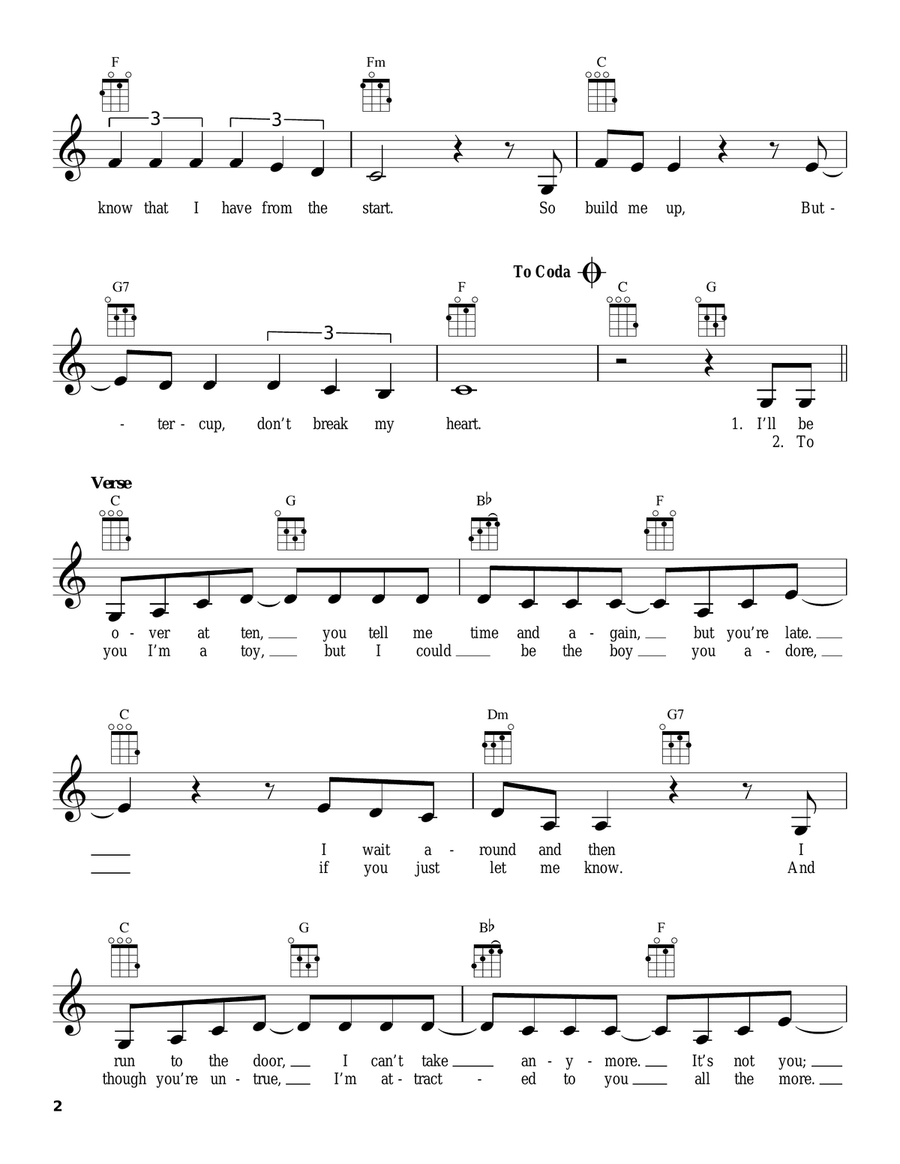 Build Me Up, Buttercup Build Me Up, Buttercup Ukulele scores gallery preview page 2