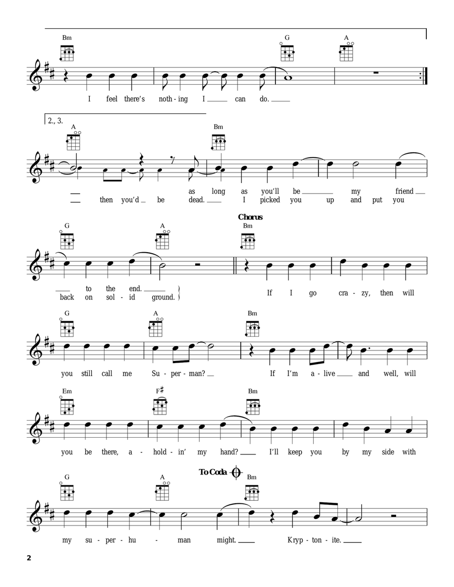 Kryptonite Kryptonite Ukulele scores gallery preview page 2