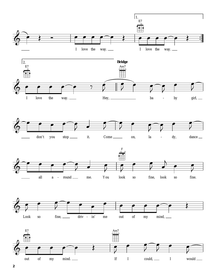 The Way You Move The Way You Move Ukulele scores gallery preview page 2