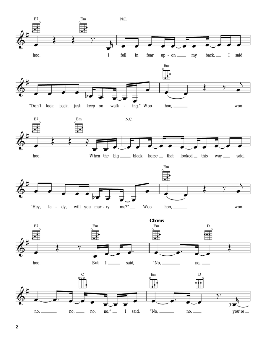 Black Horse And The Cherry Tree Ukulele scores gallery preview page 2